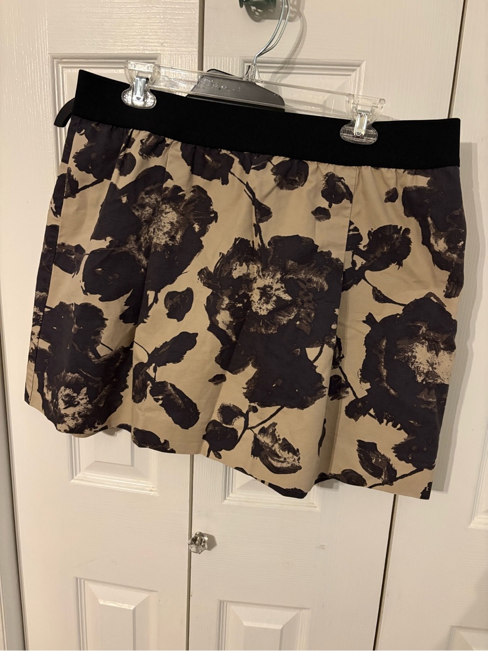 J. Crew Beige and Black Waistband Skirt